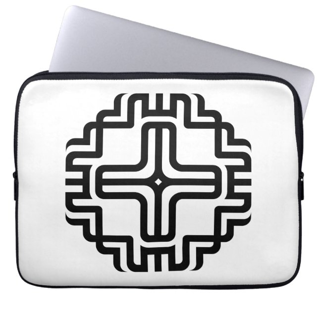 Modern geometrisk korslinjekonst laptop fodral (Framsidan)