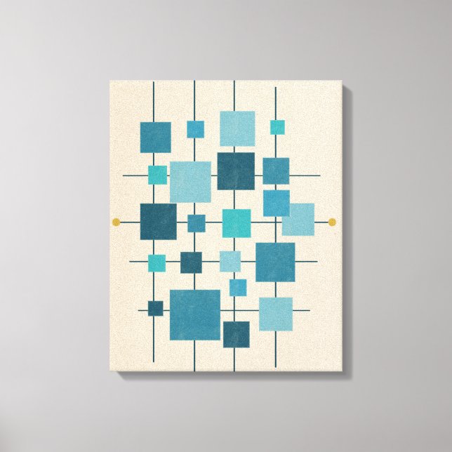 Modern geometrisk kvadrat i mitten av århundradet  canvastryck (Framsida)