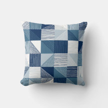 Modern geometrisk kvadrat & Linjer, marinblå ruta