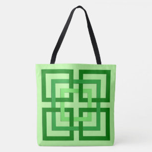 Modern geometrisk kvadrat, Mint Grönt och Emerald Tygkasse