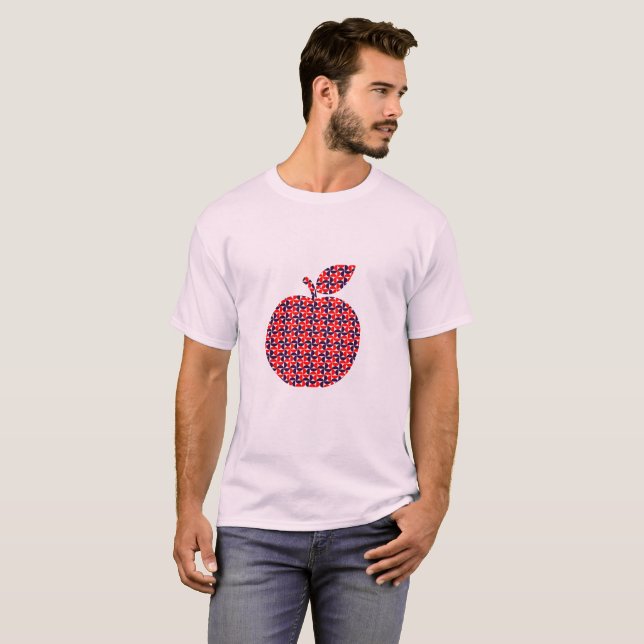 Modern geometrisk kvartscirkelmönster t shirt (Hel framsida)