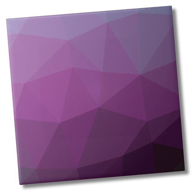 Modern geometrisk Lila-gradient Kakelplatta (Stylish Modern Geometric Ombre Purple Gradient Ceramic Tile)
