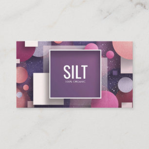 Modern Geometrisk Lila Rosa Glitter Cirkel Fyrkant Visitkort