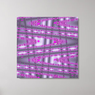 Modern geometrisk Lila Shock rosa Wave Mönster Canvastryck