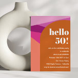 Modern geometrisk Lila Terracotta 50:e födelsedage Inbjudningar<br><div class="desc">Modern geometrisk Lila Terracotta 50:e födelsedagsinbjudan</div>