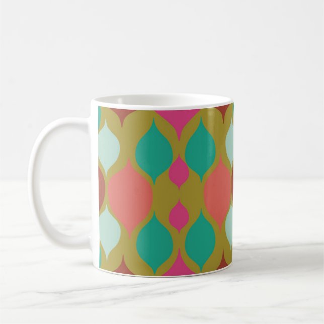 Modern geometrisk limmetri för medelårhundradet kaffemugg (Vänster)