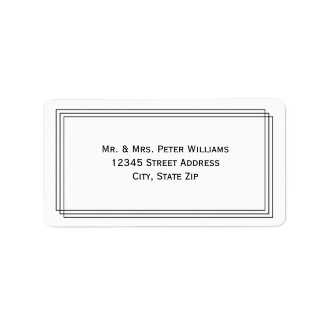 Modern geometrisk Linjer - adressetikett (Framsidan)