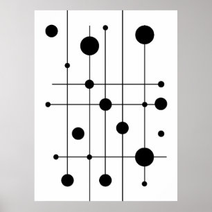 Modern geometrisk Linjer och cirklar Art   Minimal Poster