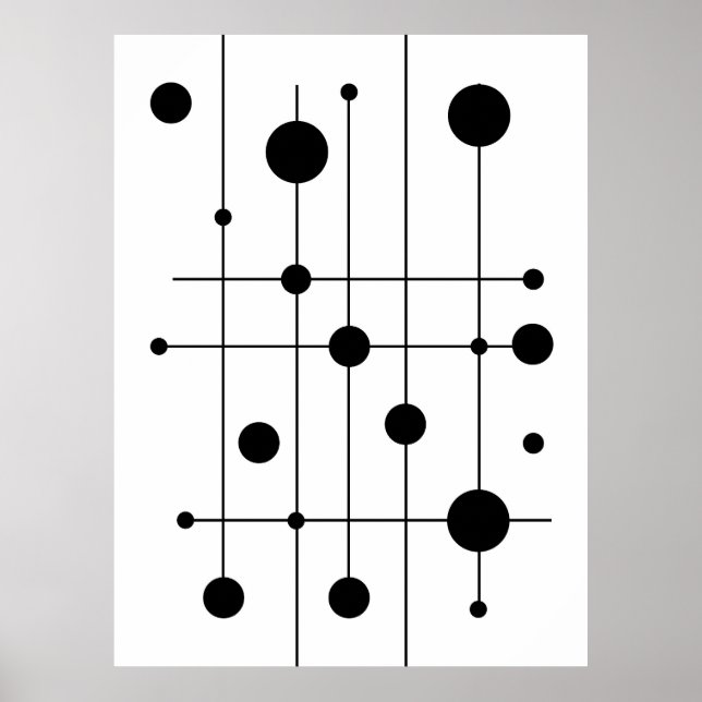 Modern geometrisk Linjer och cirklar Art | Minimal Poster (Framsidan)