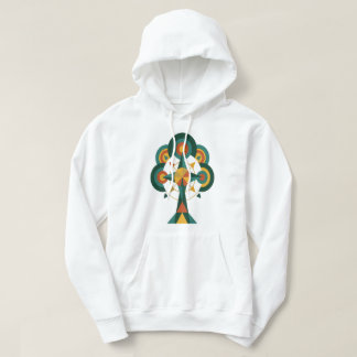 Modern geometrisk livsträd mandala konst hoodie