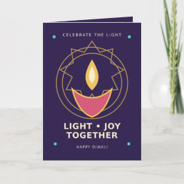 Modern geometrisk ljus glädje tillsammans Diwali-k Kort