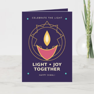 Modern geometrisk ljus glädje tillsammans Diwali-k Kort