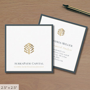 Modern geometrisk Logotyp i Guld Fyrkantigt Visitkort