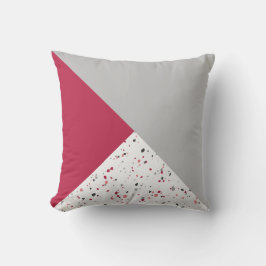Modern geometrisk Magenta Grått Terrazzo Kudde