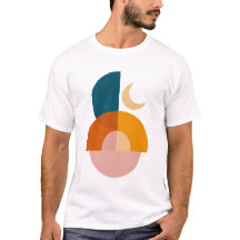 Modern geometrisk mån abstrakt konsttryck