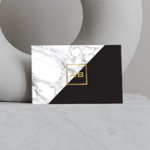 Modern geometrisk marble/Black Monogram-Logotyp