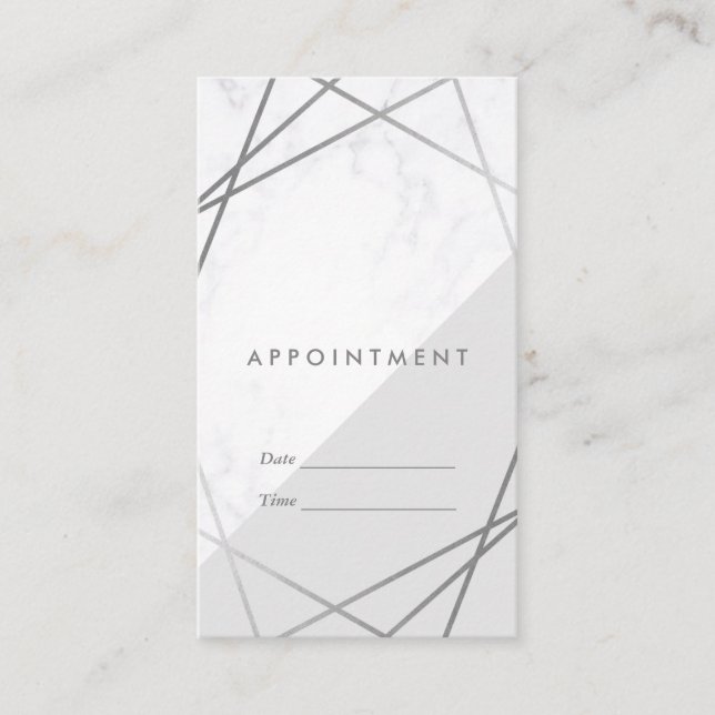 Modern geometrisk Marble&Grey Visitkort (Framsida)