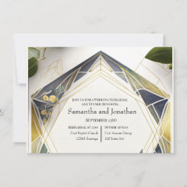 Modern geometrisk med små blommor repetition inbjudningar