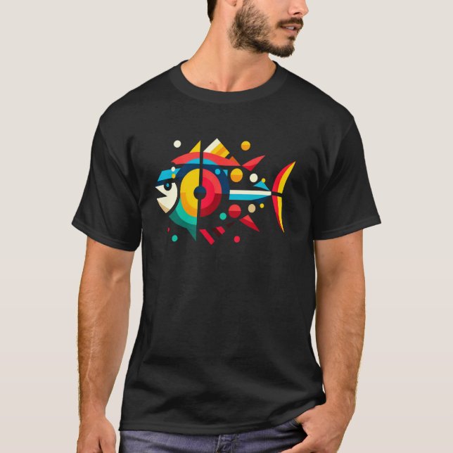 Modern geometrisk minimalism illustration Tonfisk T Shirt (Framsida)