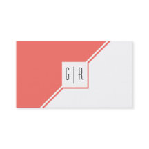 Modern geometrisk monogram levande koral