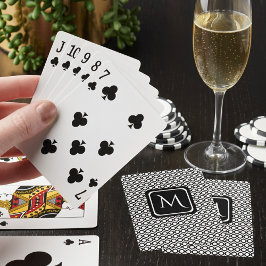Modern geometrisk monogram svart vit casinokort