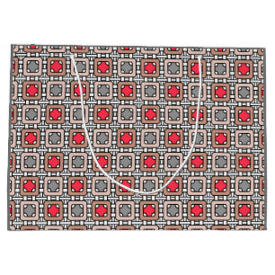 modern geometrisk mönster art deco grått röd, beig