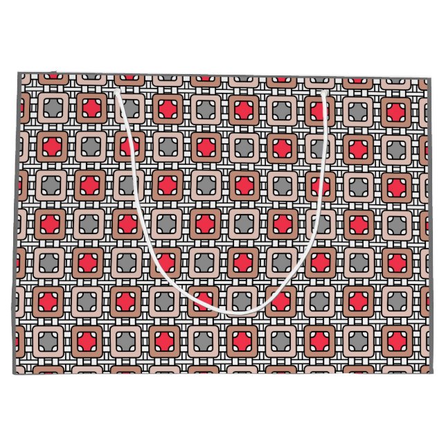 modern geometrisk mönster art deco grått röd, beig (Baksidan)