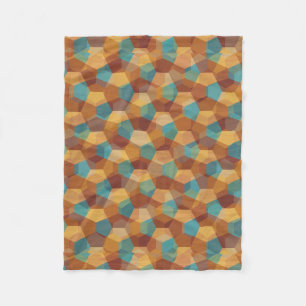 Modern geometrisk Mönster i Brown Beige och Blue Fleecefilt