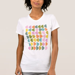 Modern geometrisk Mönster i Cute Vår Färg T Shirt