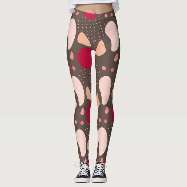 Modern geometrisk mönster leggings (Framsida)
