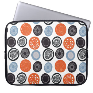Modern geometrisk mönster med ritade cirklar laptop fodral