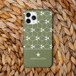 Modern geometrisk mönster med stjärnmonogram