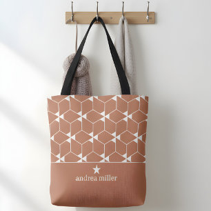 Modern geometrisk mönster med stjärnmonogram tygkasse