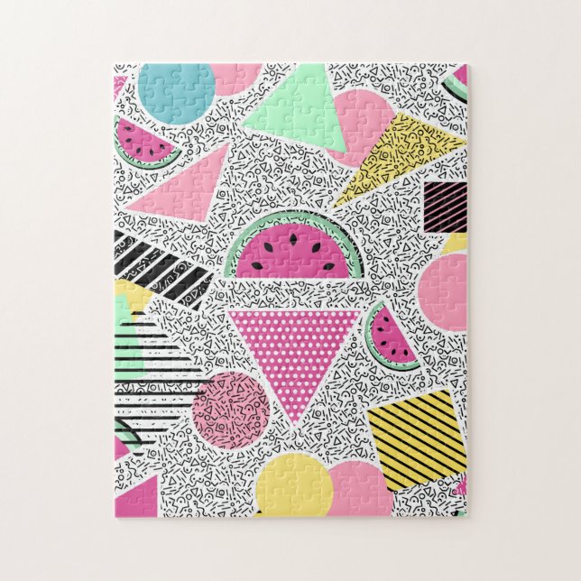 Modern geometrisk mönster Memphis mönster inspirer Pussel (Vertikal)