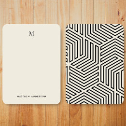 Modern geometrisk mönster monogram brevpapper anteckningskort