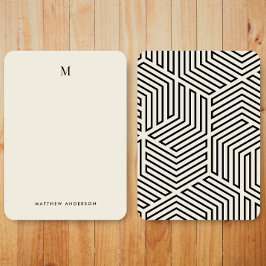 Modern geometrisk mönster monogram brevpapper anteckningskort
