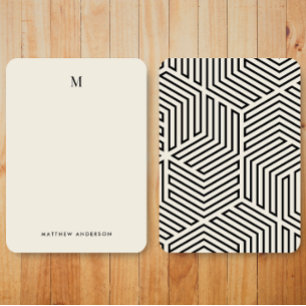 Modern geometrisk mönster monogram brevpapper anteckningskort