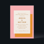 Modern geometrisk morgon efter Brunch Rosa Orange Inbjudningar<br><div class="desc">Modern geometrisk fetstilt Rosa och Orange Snyggt morgon efter Bröllop Brunch-inbjudan</div>