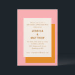 Modern geometrisk morgon efter Brunch Rosa Orange Inbjudningar<br><div class="desc">Modern geometrisk fetstilt Rosa och Orange Snyggt morgon efter Bröllop Brunch-inbjudan</div>