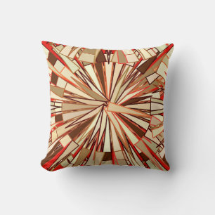 Modern geometrisk Mosaik, Brown och Beige Kudde