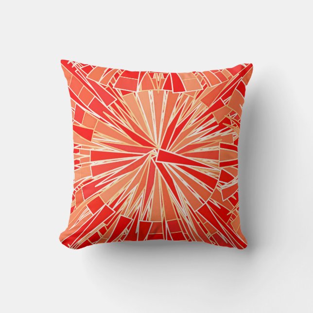 Modern geometrisk mosaik, koral Orange Kudde (Framsida)