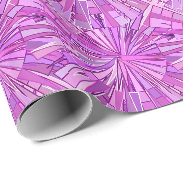 Modern geometrisk mosaik, Violet och Orchid Presentpapper (Rullad Hörn)