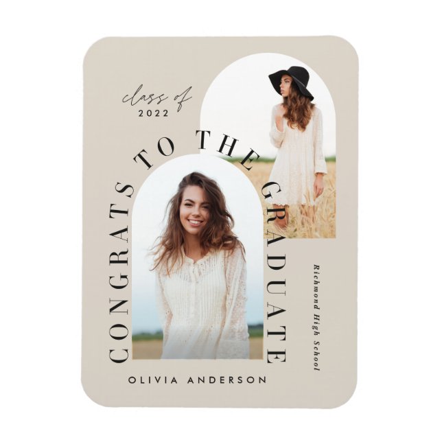 Modern geometrisk multifotomarch studenten magnet (Vertikal)