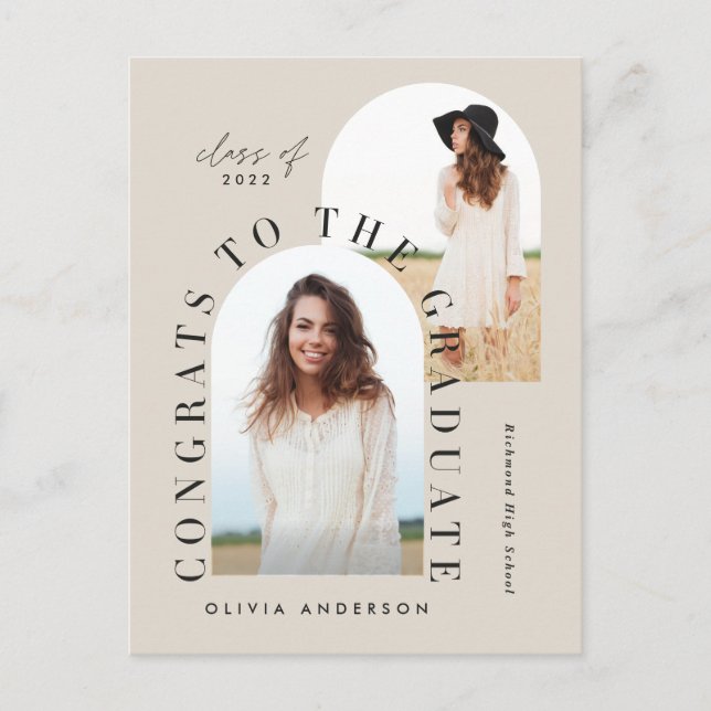 Modern geometrisk multifotomarch studenten vykort (Framsida)