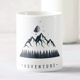Modern geometrisk natur bergen Äventyr Kaffemugg