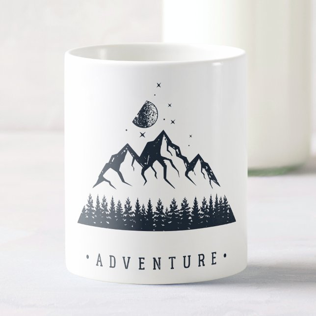 Modern geometrisk natur bergen Äventyr Kaffemugg (Skapare uppladdad)