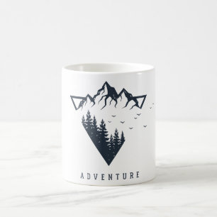 Modern geometrisk natur bergen Äventyr Kaffemugg