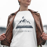 Modern geometrisk natur bergen Äventyr T Shirt<br><div class="desc">Geometrisk grafik för coolans hipster med trekantiga former av bergsområde och skog.</div>