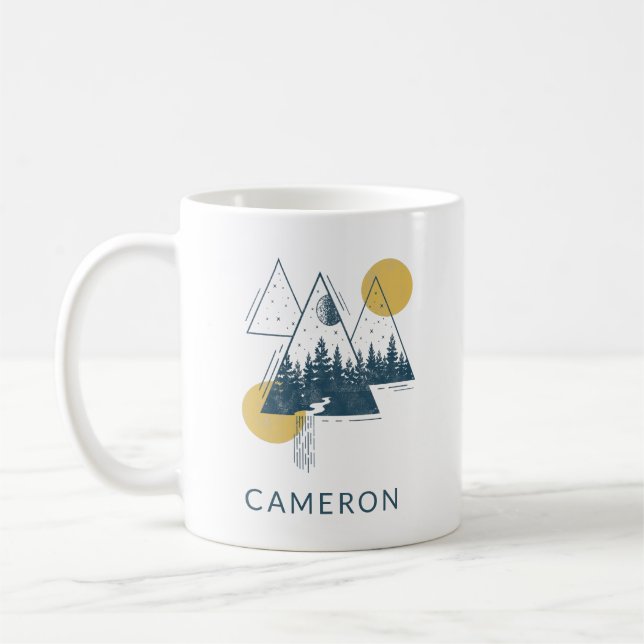 Modern geometrisk natur liggande Personlig Kaffemugg (Vänster)
