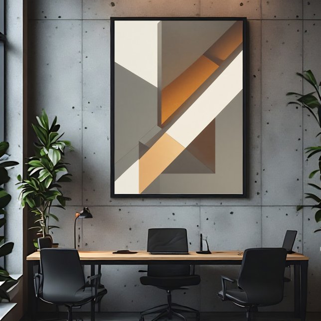 Modern geometrisk neutrala jordtoner poster (Skapare uppladdad)